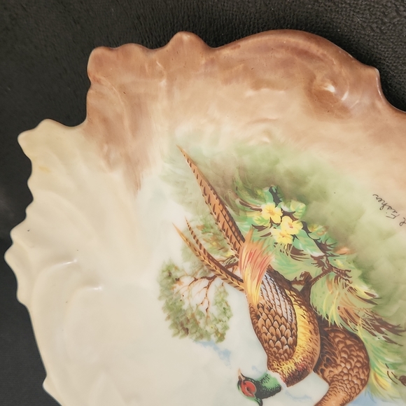 VINTAGE RUTH CROWL FISHER HAND PAINTED DECORATIVE DISH - Picture 4 of 8